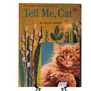 VTG 1st Ed. 1965 Tell Me, Cat Book by E.Fisher, Whitman Giant Tell-A-Tale, HC